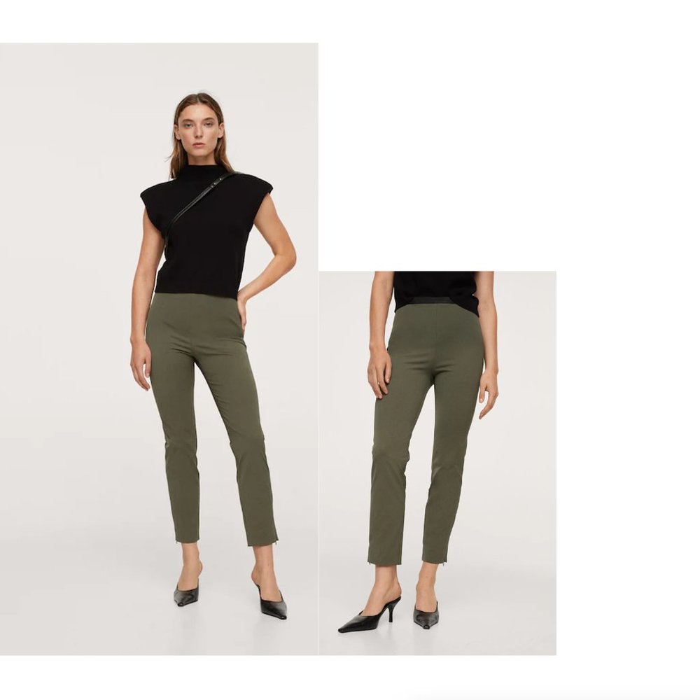 NWT MANGO - Cotton zipper leggings